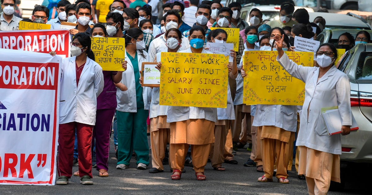 Delhi: Healthcare Workers At Covid Hospital Protest Over Pending ...