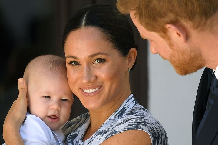 The Duke and Duchess of Sussex pictured with their son, Archie Harrison Mountbatten-Windsor, last year in South Africa. 
