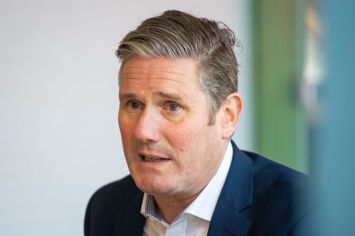 Labour Party leader Keir Starmer during a visit to Buck Street Market in Camden, north London, to call on locals to support independent businesses.