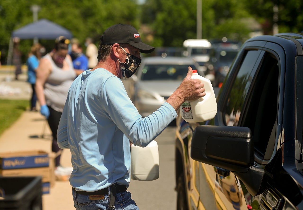 Food banks, such as the one pictured here in Cumru, Pennsylvania, have experienced unprecedented demand since the start of the coronavirus pandemic.