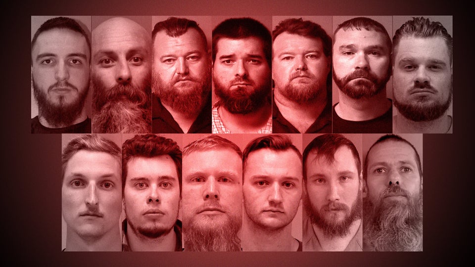 Mugshots of the 13 men belonging to paramilitary groups who were arrested last week related to a plot...