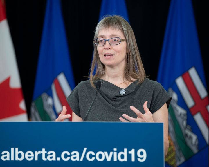 Alberta chief medical officer of health Dr. Deena Hinshaw speaks in Edmonton on Sept. 10, 2020.