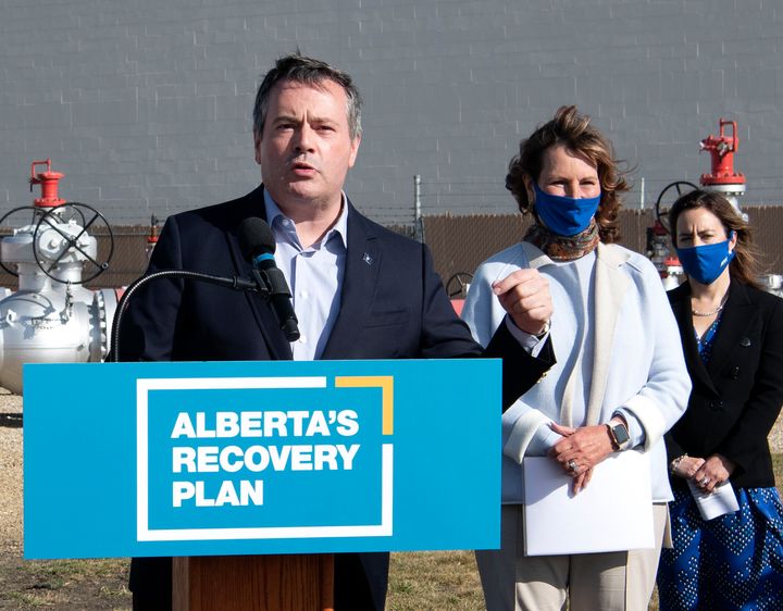 Alberta Premier Jason Kenney speaks in Edmonton on Oct. 6, 2020.