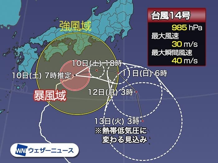 台風14号