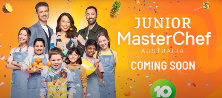 'Junior MasterChef Australia' judges Jock Zonfrillo, Melissa Leong and Andy Allen with contestants