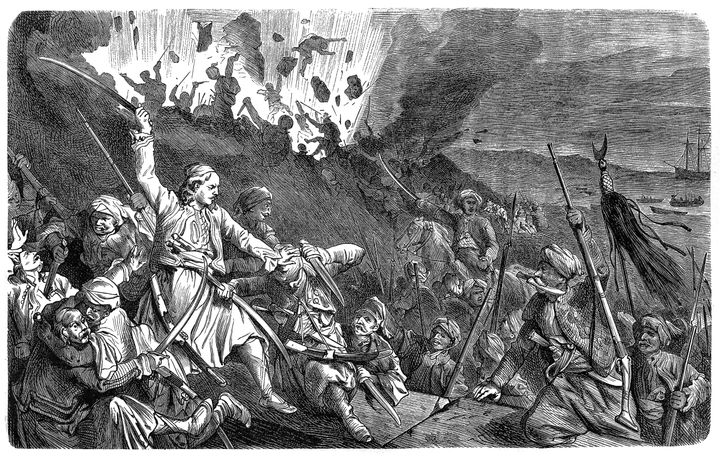 Illustration of a Turks Take Missolonghi