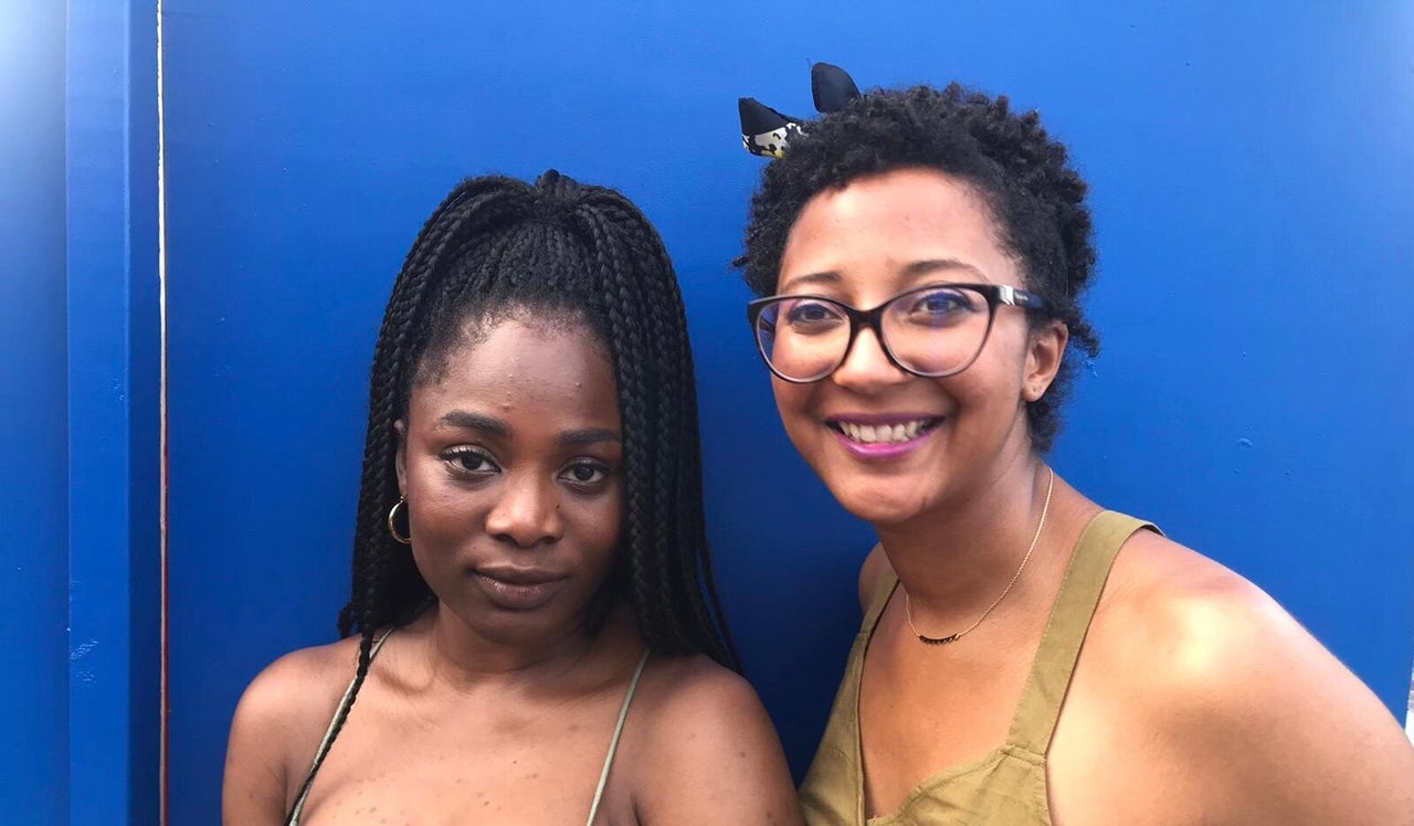 Julia Ogiehor (left) with braids