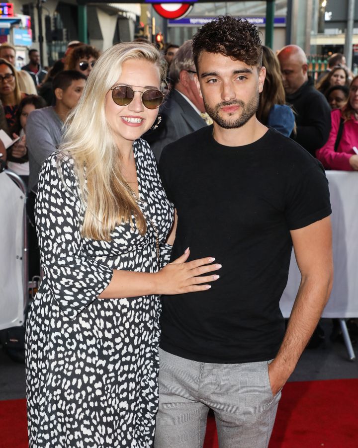 Tom with his wife Kelsey, pictured in September 2019