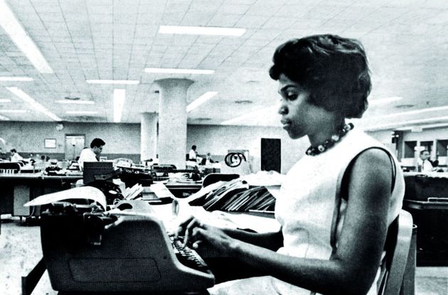 WASHINGTON, DC: Dorothy Butler Gilliam at her desk at the Washington Post,