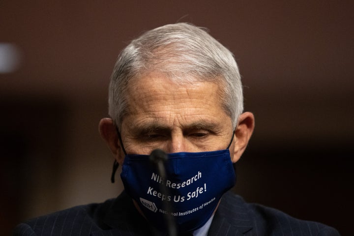 Dr. Anthony Fauci, director of the National Institute of Allergy and Infectious Diseases, testifies before the Senate Health, Education, and Labor and Pensions Committee on Sept. 23, 2020, in Washington, D.C.