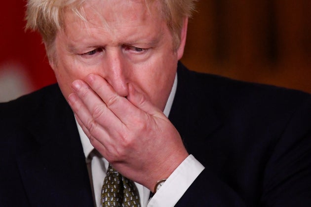 Boris Johnson during a media briefing in Downing Street, London, on coronavirus.