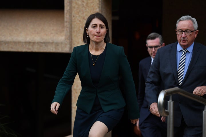 Gladys Berejiklian during a press conference at NSW Parliament House after giving evidence at the NSW Independent Commission Against Corruption on October 12, 2020 in Sydney.