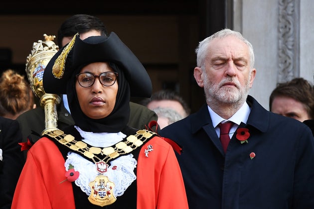 Rakhia Ismail in her role as Islington mayor, alongside Islington North MP and former Labour leader Jeremy Corbyn