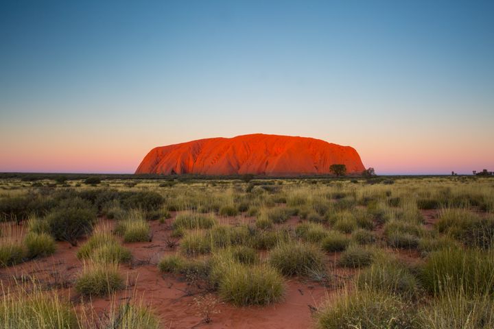 Uluru, a site sacred to First Nations peoples. 