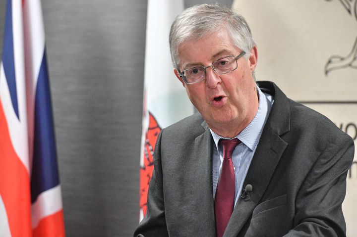 First Minister of Wales Mark Drakeford speaks at a press conference at the Senedd in Cardiff, ahead of a meeting with Prime Minister Boris Johnson.