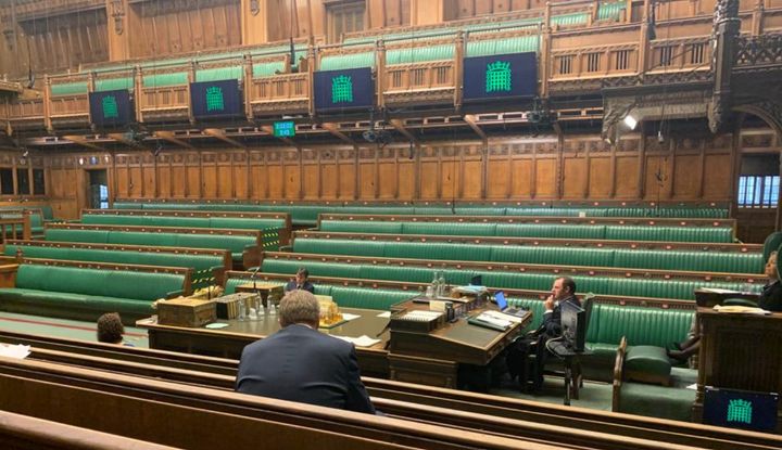 The empty House of Commons