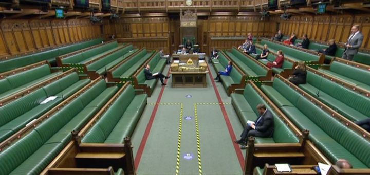 Empty Tory benches during the debate