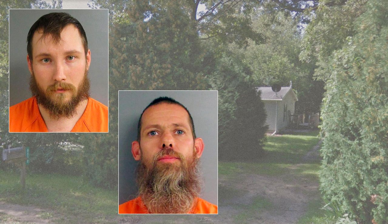 Joseph Morrison (left) and Pete Musico lived at a house in Munith, Michigan, that is alleged to have been a training site for a militia group called Wolverine Watchmen.