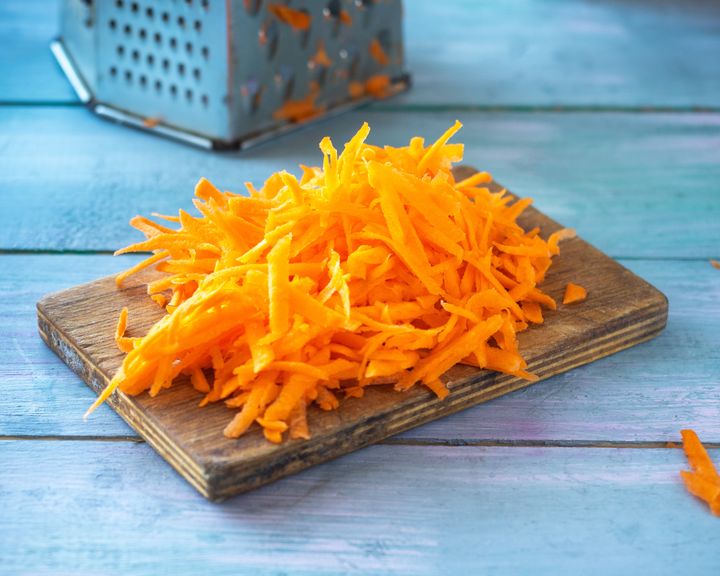 Save money by buying whole carrots and grating them yourself, rather than paying the extra cost for preshredded carrots.