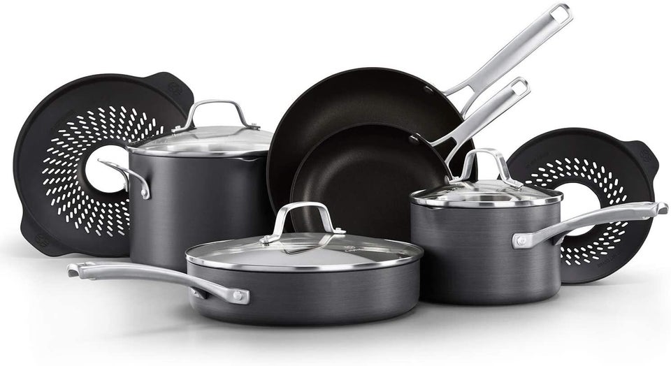 Calphalon Classic 14-Pc. Non-Stick No-Boil-Over Hard Anodized Cookware Set  - Macy's