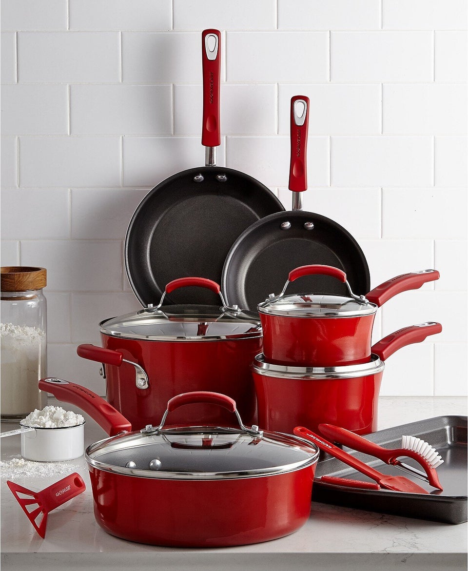 T-fal Simply Cook Prep and Cook Nonstick 17pc Set - Red