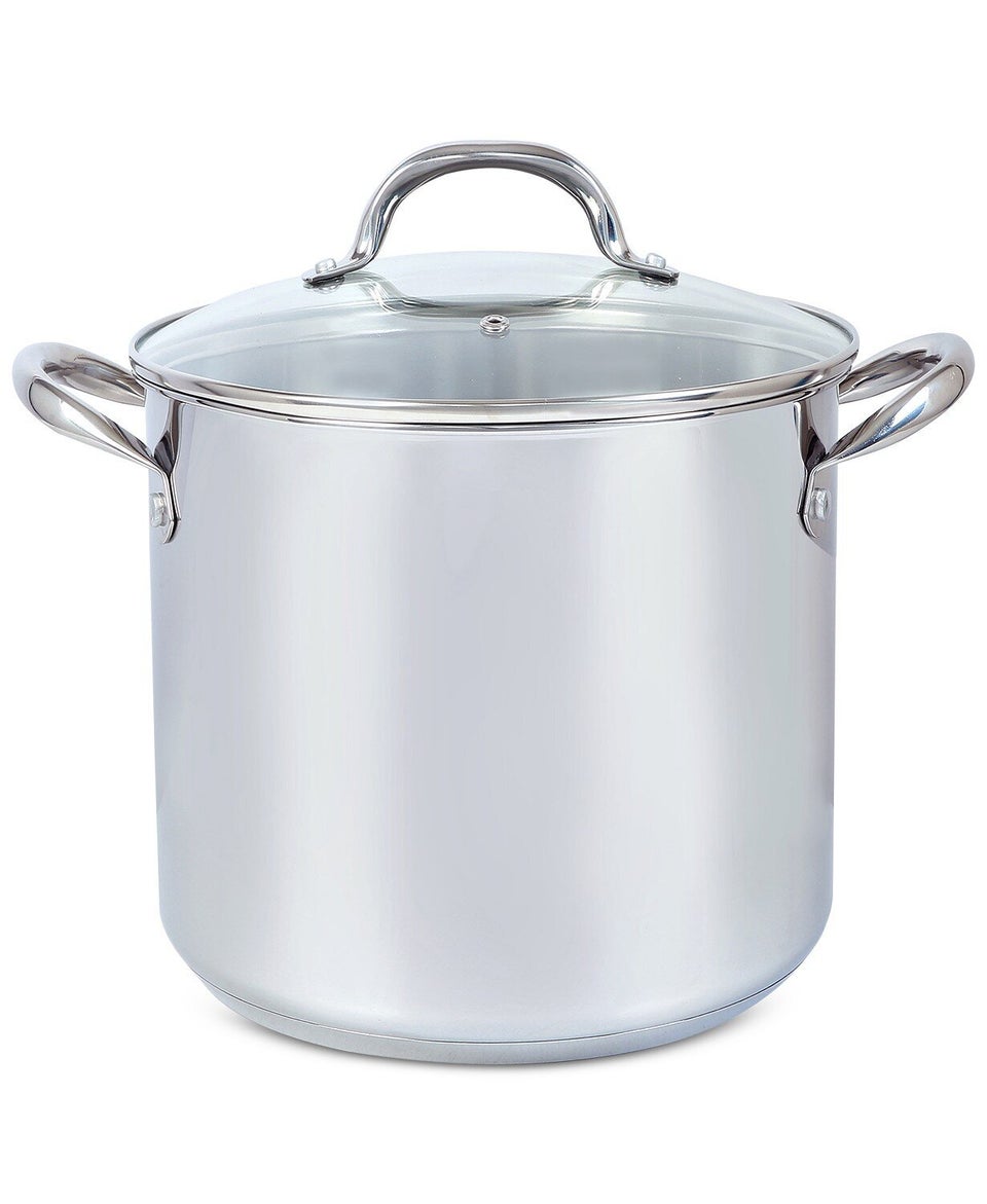 T-fal Simply Cook Stainless Steel Cookware, 6qt Stockpot with Lid, Silver