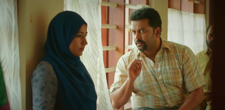 Grace Antony and Indrajith in a still from'Halal Love Story'.