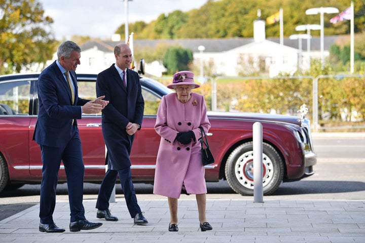 The royals speak with Dstl Chief Executive Gary Aitkenhead during their visit to the Defence Science and Technology Laborator