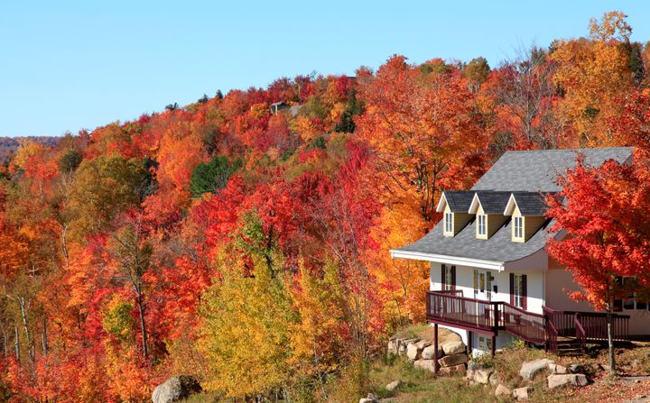 A villa sits on a hillside near Mont Tremblant, Que., in this undated file photo. The average house price has jumped 17.5 per cent in a year, the Canadian Real Estate Association says.