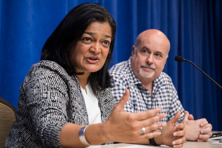 Congressional Progressive Caucus co-chairs Pramila Jayapal (Wash.) and Mark Pocan (Wis.) created a campaign program that is due to spend more than $1 million.