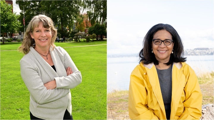 Beth Doglio, an environmentalist and state lawmaker (left) has the support of the Congressional Progressive Caucus in her race against Marilyn Strickland. Both women are Democrats.