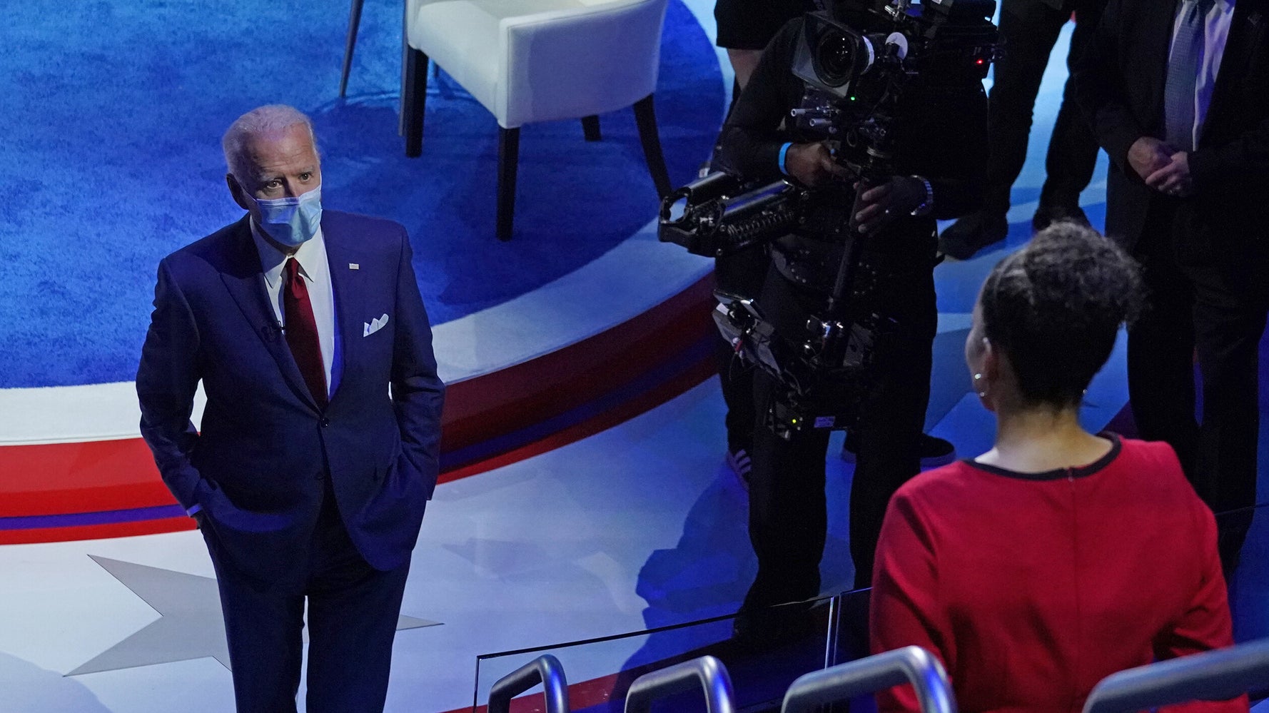 Joe Biden Stays Behind After Town Hall, Continues To Answer Questions