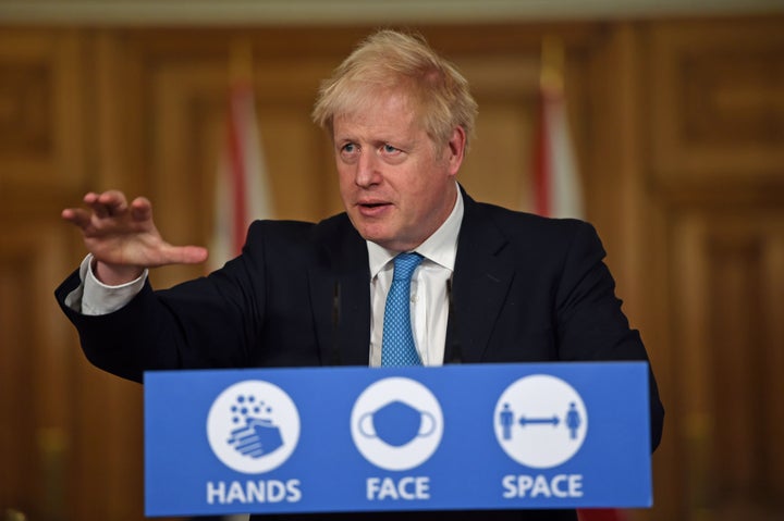 Prime Minister Boris Johnson during a media briefing in Downing Street, London, on coronavirus (COVID-19).