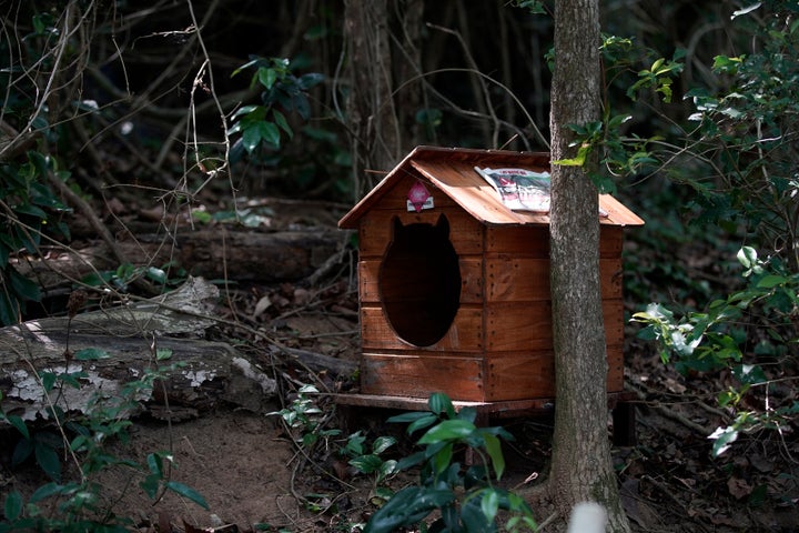 A cat shelter on Furtada Island.