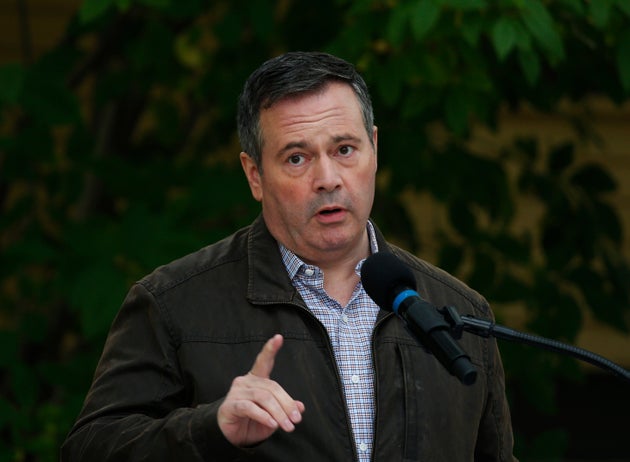 Alberta Premier Jason Kenney answers questions after announcing $43 million in repairs and improvements to provincial parks at a news conference in Calgary, Alta. on Sept. 15, 2020.