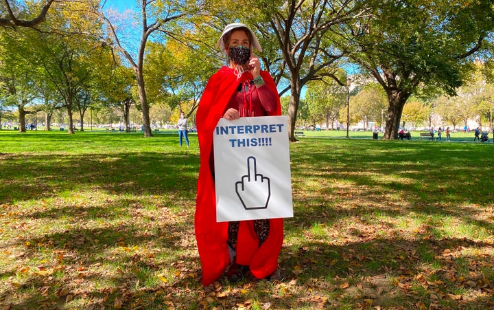 A protester on Saturday in Washington.