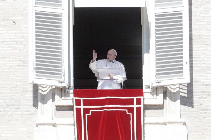 Pope Francis is tested regularly for COVID-19. He is seen delivering the Angelus noon prayer in St. Peter's Square at the Vat