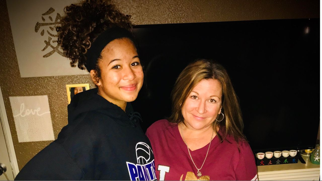 Avery Lewis (left) was assigned PragerU videos for extra credit at school. Her mom, Andrea Cutway (right), immediately complained.