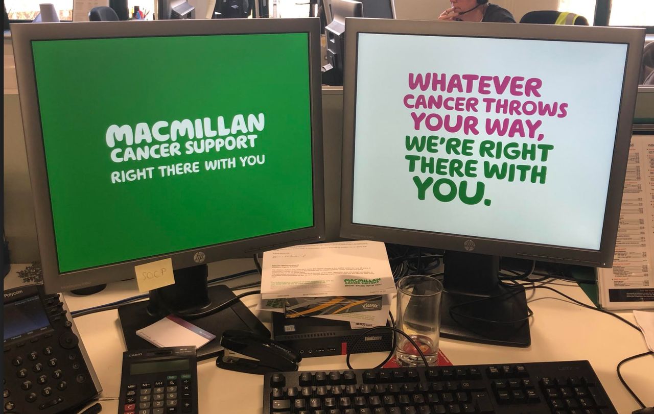 Macmillan Cancer Support is based in Shipley, Yorkshire – but staff are currently working from home