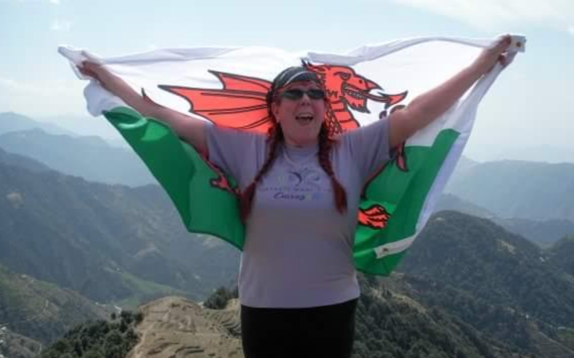 Michelle Sterling climbing the Himalayas before her cancer diagnosis