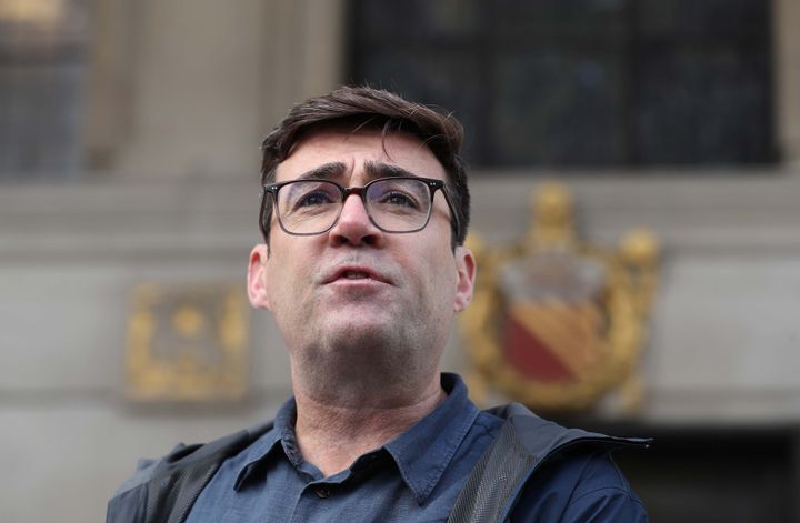Greater Manchester mayor Andy Burnham speaking to the media outside the Central Library in Manchester, he has threatened legal action if Tier 3 restrictions are imposed without agreement.