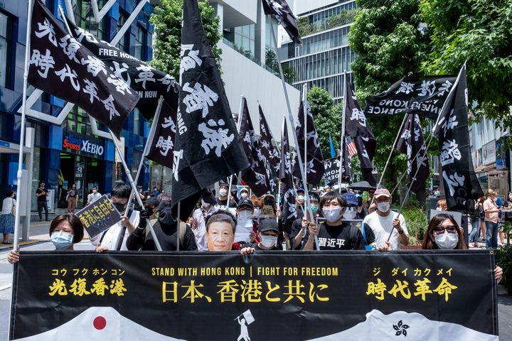国安法に反対するマーチが2020年7月、表参道や渋谷であった