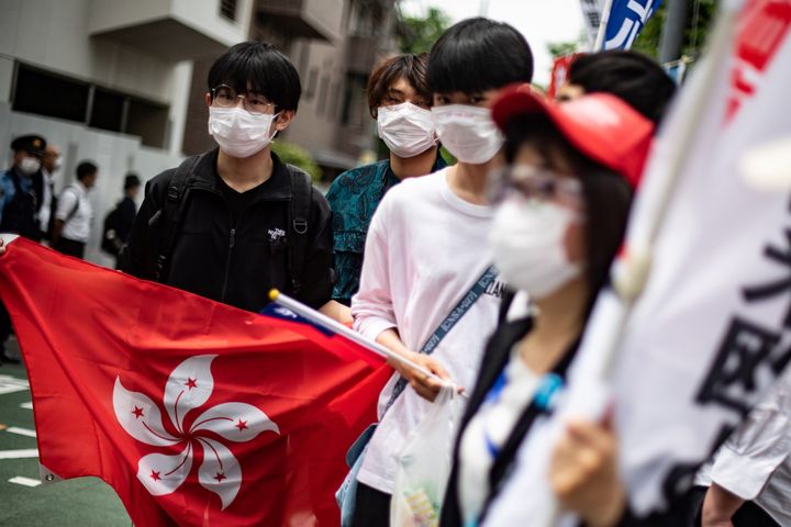 日本でも香港の民主化を訴える運動があった＝2020年6月