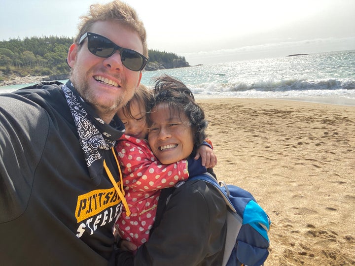 Dieu Tran with her husband and 2 year-old daughter, Lé Valkyrie.