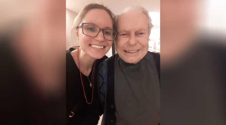 Emily Hladkowicz and her poppa, Heinz Ziebell.