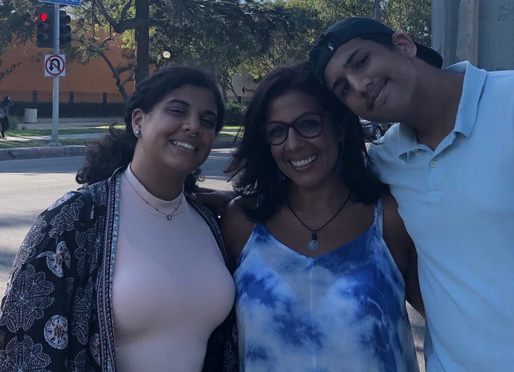 Shireen Soliman, a New York educator, with her two children.