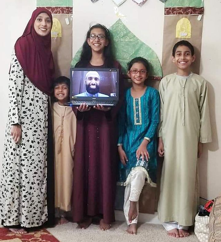 Umaima Jafri, a 37-year-old mother, with her four children.