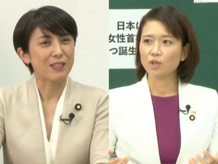 寺田静議員（左）、伊藤孝恵議員（右）