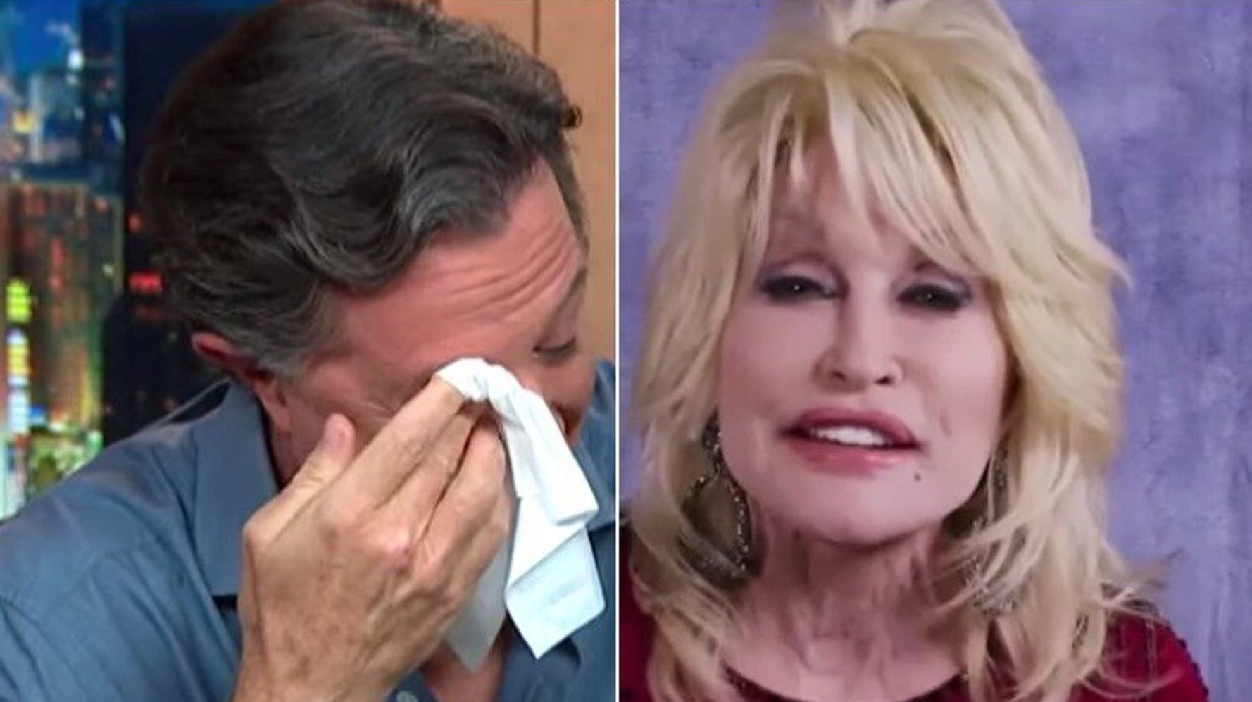 Dolly Parton Reduces Stephen Colbert To Tears With Haunting A Cappella Performance - HuffPost