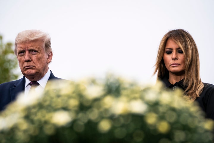 Donald y Melania Trump, en la conmemoración del aniversario del 11-S.